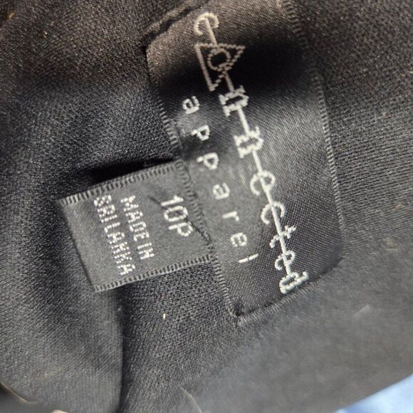 Connected Apparel Floral Sheer Overlay Dress Size 10P Pink Black Sleeveless - Picture 4 of 9